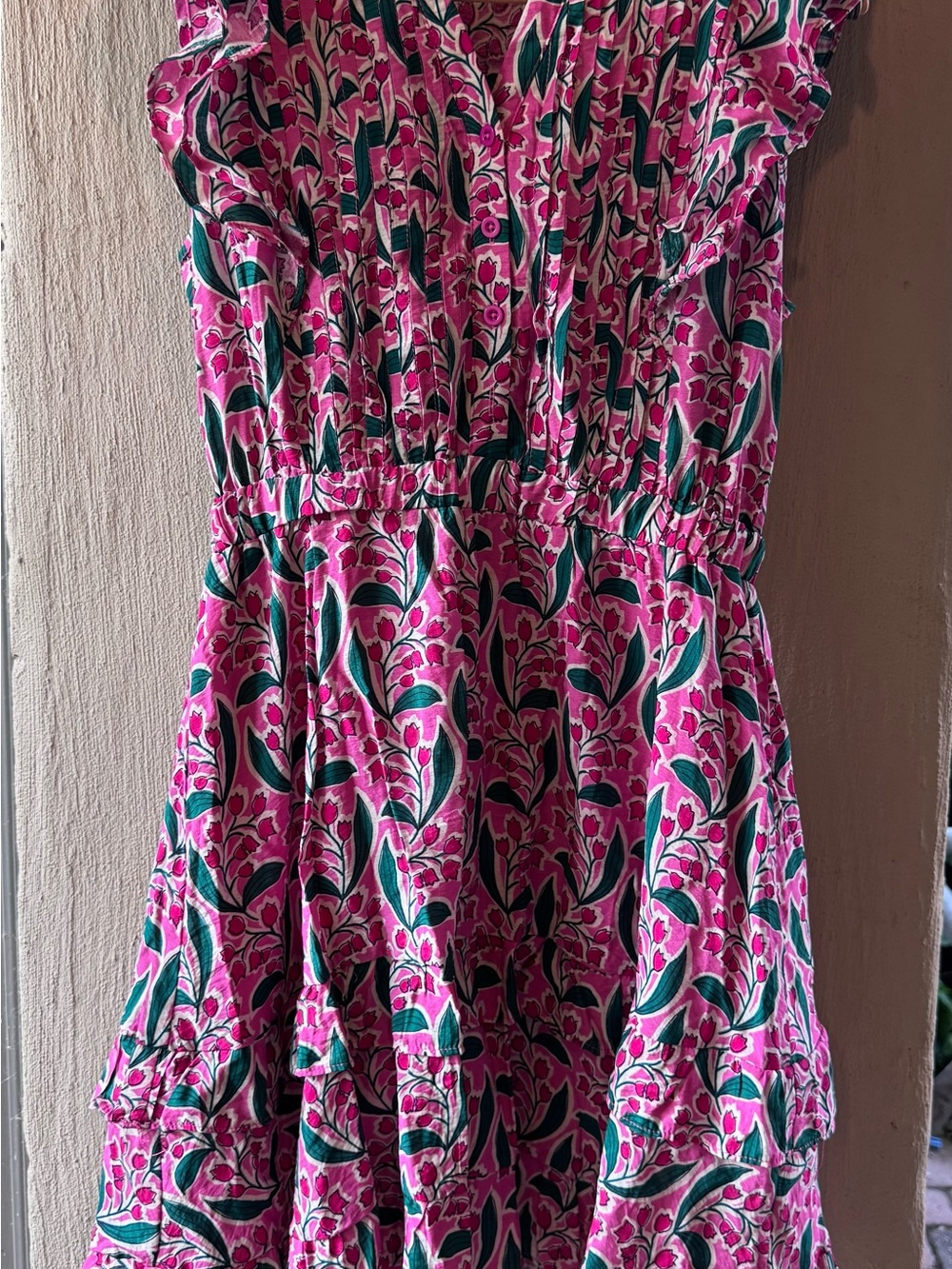 She + Sky Pink Floral Tulip Print Dress